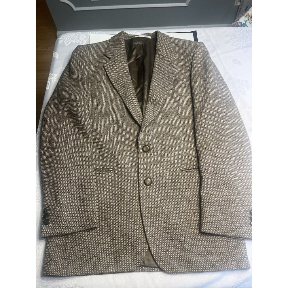 Vintage YSL Yves Saint Laurent Blazer Brown Tweed Wool Made in France